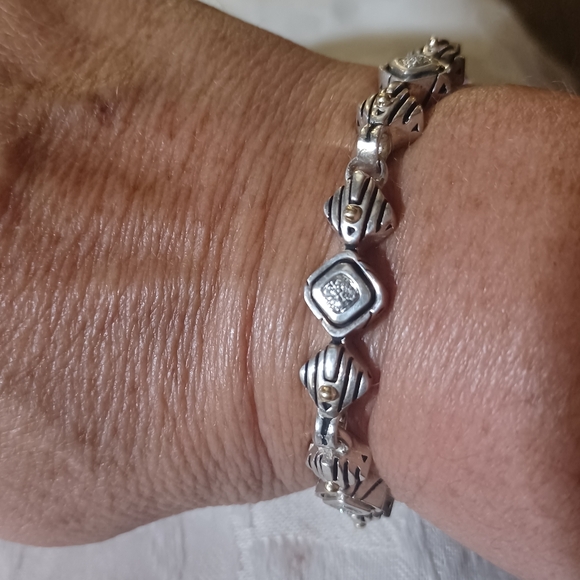 John Atencio Diamond Link Bracelet in SS and 18k with Diamonds - Picture 13 of 15